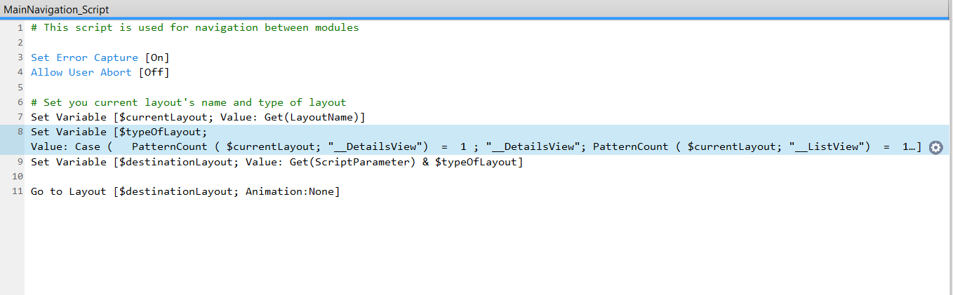 Main Navigation Script Main Navigation Script