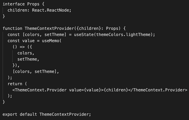 Theme Context Provider Theme Context Provider